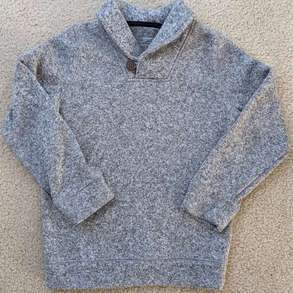 Boys Sonoma Shawl Collar Pullover Sweater in Gray (Size XL 15/16)